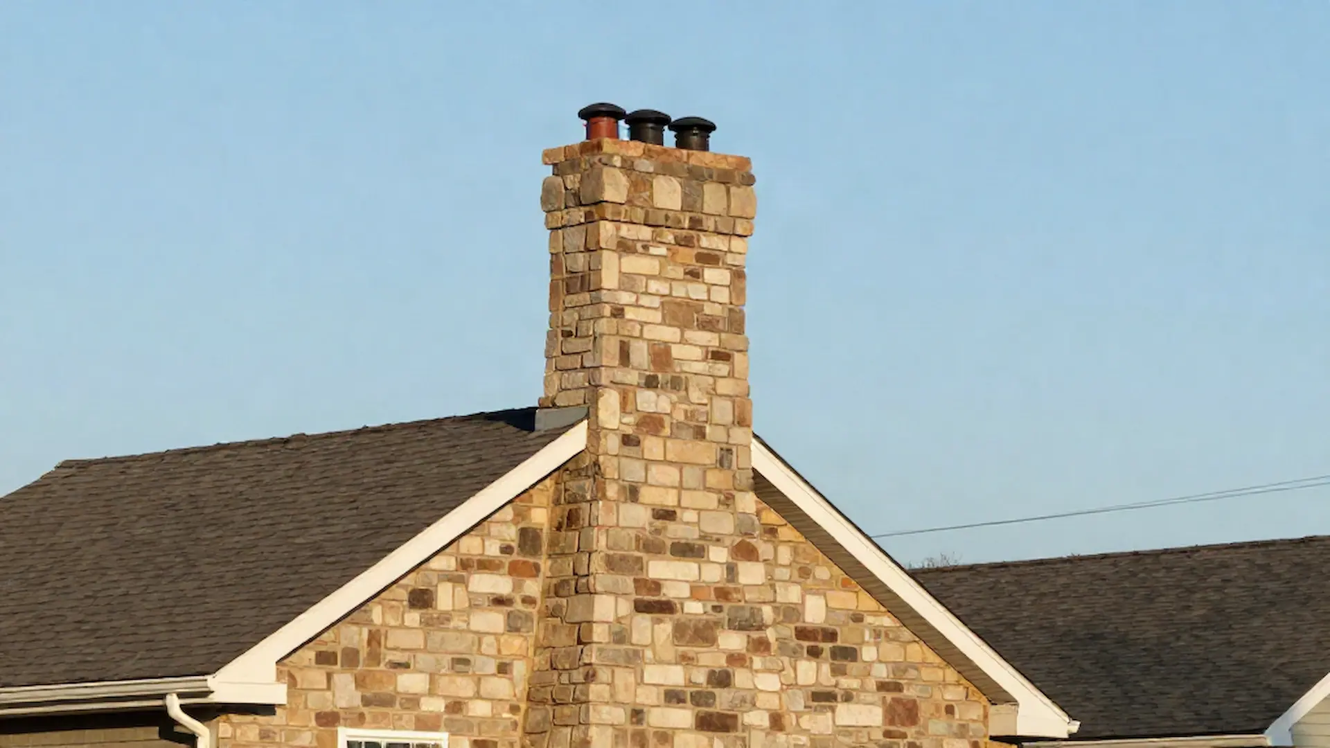 Brick chimney on a home served by TC & Sons Chimney Service in Philadelphia, PA